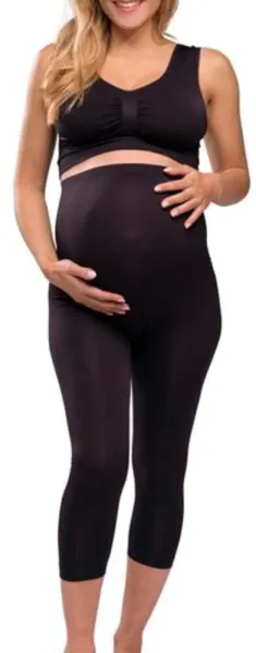 Graviditetsleggings med stöd 3/4 längd svart - Medium